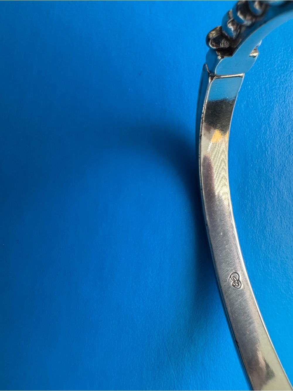 Brighton Silver Floral hinged bangle Bracelet - Picture 3 of 5